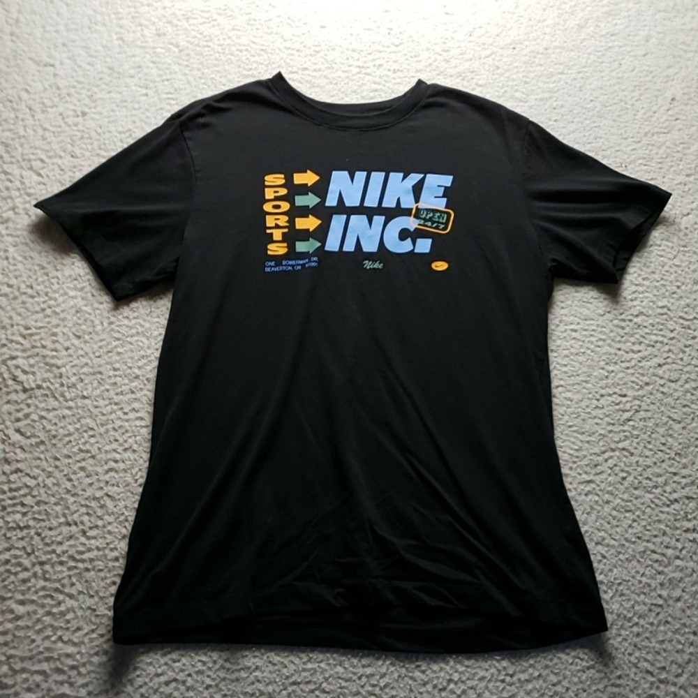 Nike Dri-FIT Shirt Mens Medium Black Sports Nike Inc Graphic Tee Top Athletic